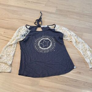 Cottagecore-Boho-Fairycore Lace Bell Long Sleeved Shirt Top-M-Cut Out-M-NWOT